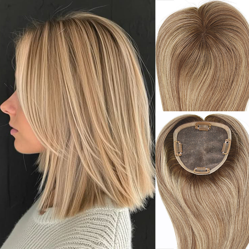 High Quality Human Hair Topper  5'' * 5'' Mono Pieces