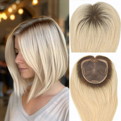 High Quality Human Hair Topper  5'' * 5'' Mono Pieces