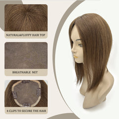 High Quality Human Hair Topper  5'' * 5'' Mono Pieces