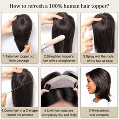 High Quality Human Hair Topper  5'' * 5'' Mono Pieces